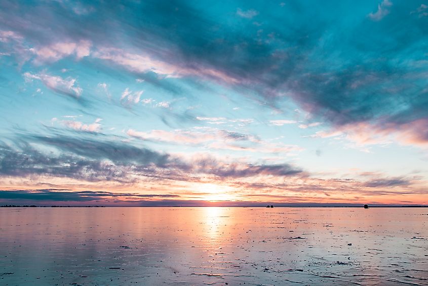 Sunrise over Lake St. Clair, Michigan.