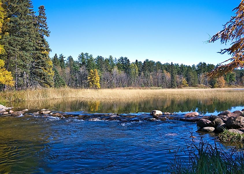 The headwaters of the Mississippi River in the Itasca State Park, Minnesota.