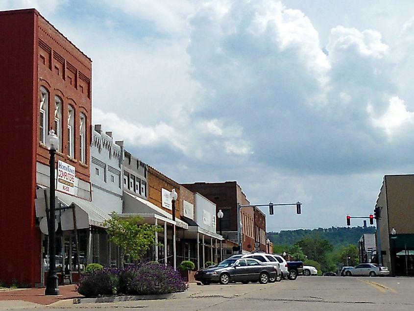 Downtown Paris, Arkansas, USA, Facing South on Highway 309.