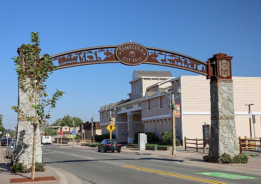 The Old Town Temecula entrance sign