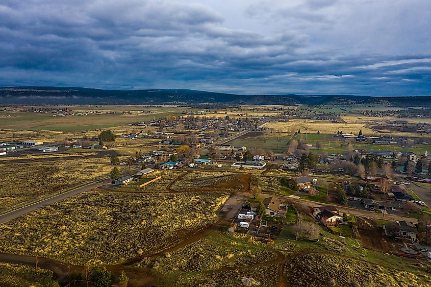 Aerial photo of Alturas, a small town in Northern California