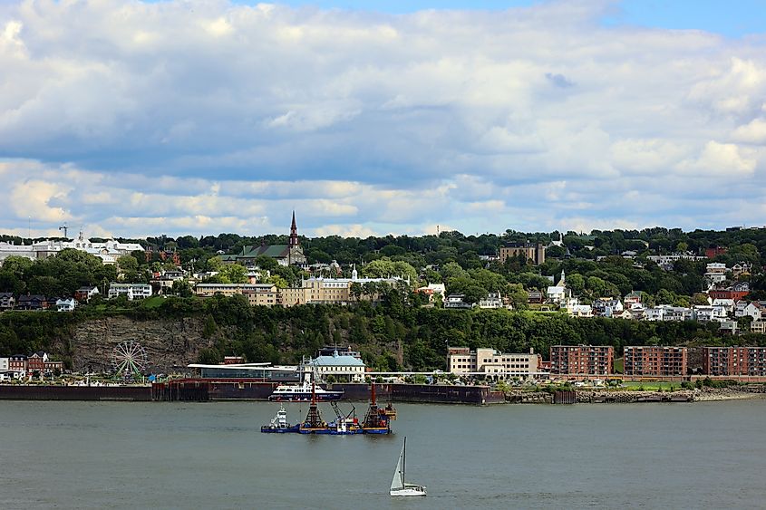 View of Levis, Quebec town from Quebec City in Canada