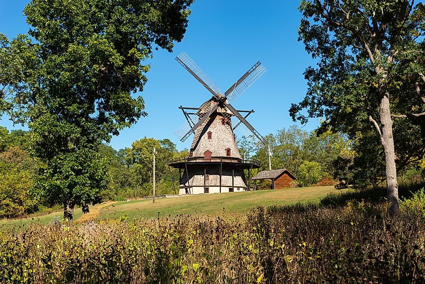 An old Dutch windmill in Geneva, Illinois.
