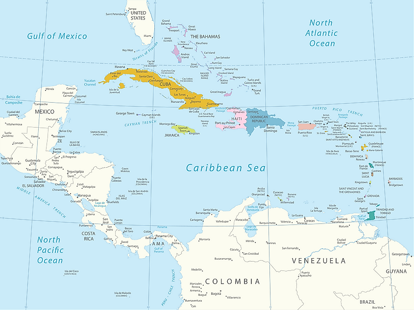 Location of Caribbean