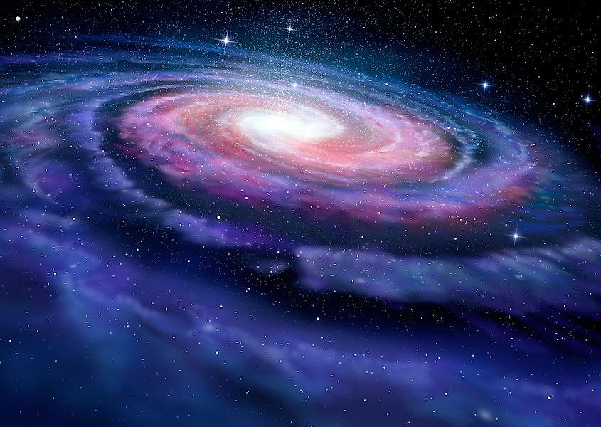 An illustration of the Milky Way as seen from beyond the galaxy