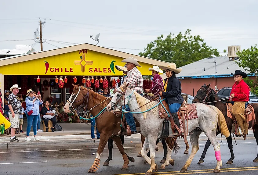 Riders in the parade at the annual Hatch Chile Festival in Hatch, New Mexico.