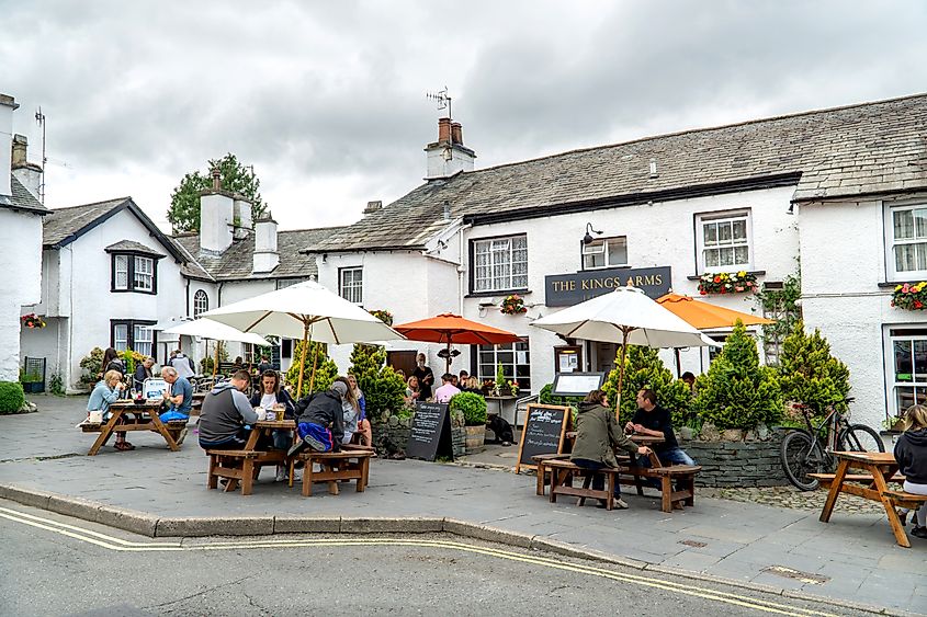 The Kings Arms pub, Hawkshead village, Lake District, Cumbria