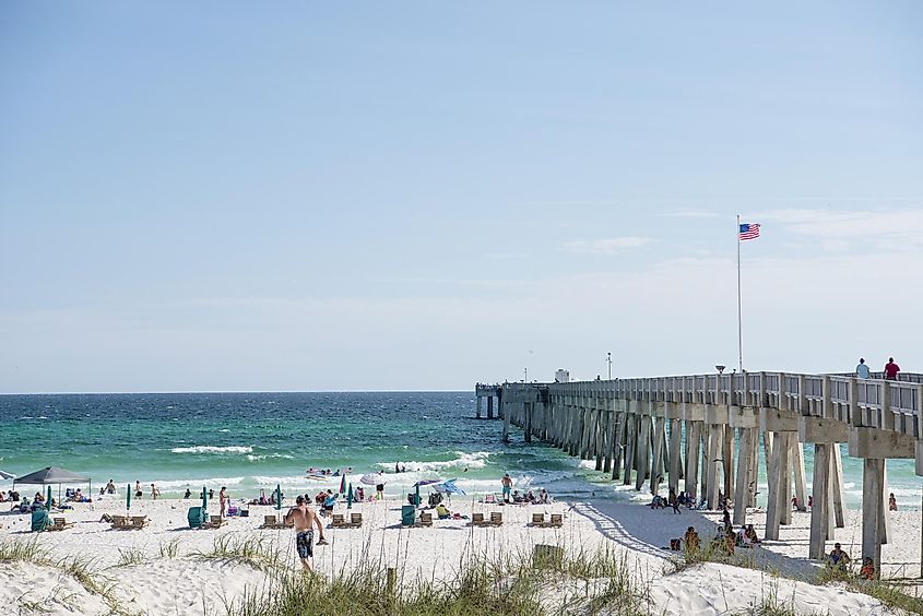 Beach scene in Panama City Beach, Florida.