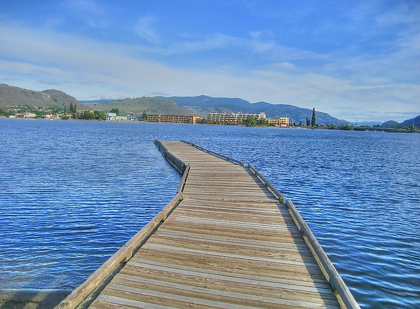 A dock on Osoyoos Lake in Oroville, Washington