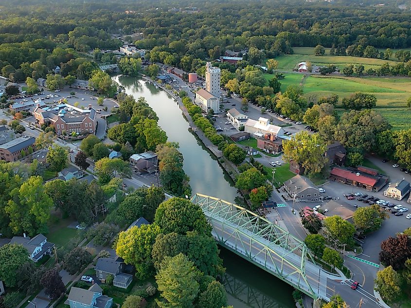 Schoen Place and the Erie Canal in the Village of Pittsford, New York.