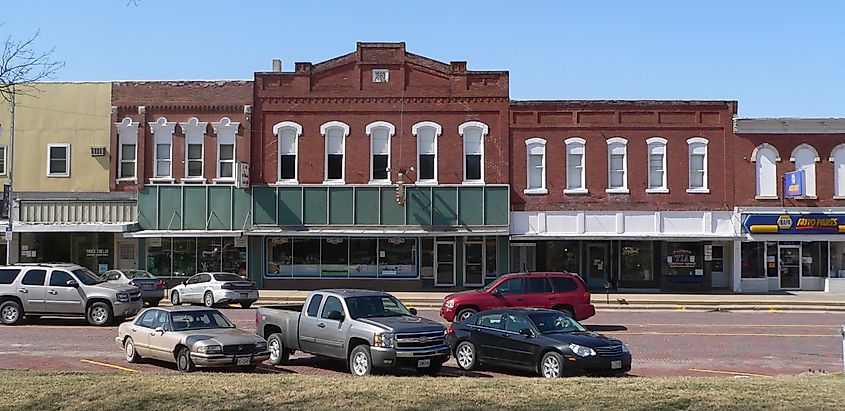 A historic 1880 building in Tecumseh, Nebraska
