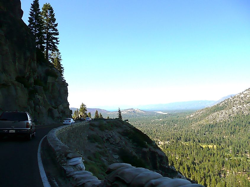 Road passing through the Echo Summit.