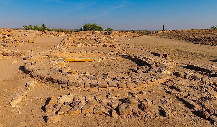 Remains of ancient town Dholavira in Kutch, Gujarat, India
