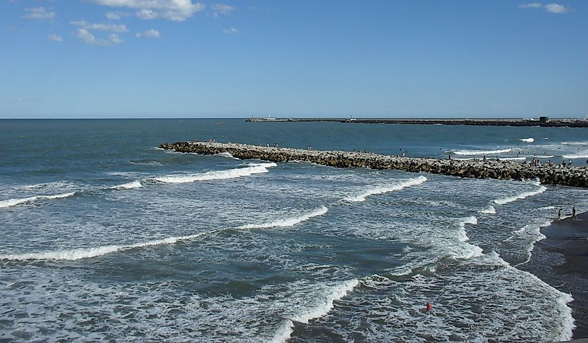 The Argentine Sea off the coast of Argentina.