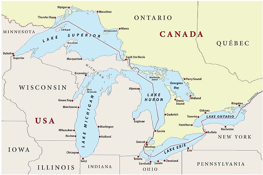Lake Map Lake Superior Large