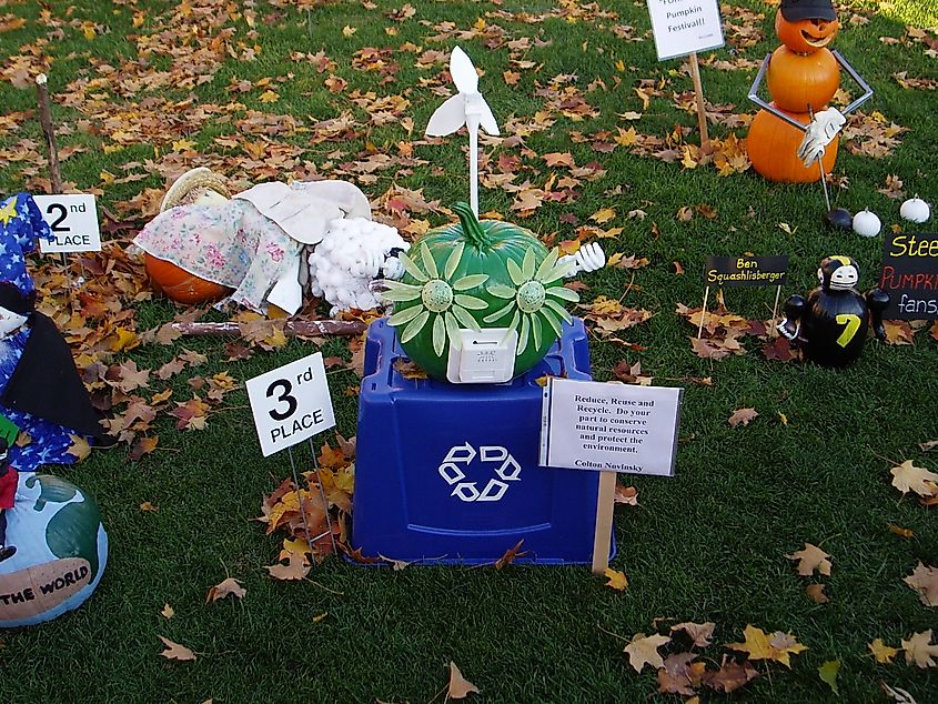 Contest displays at Sycamore Pumpkin Festival in Sycamore, Illinois.