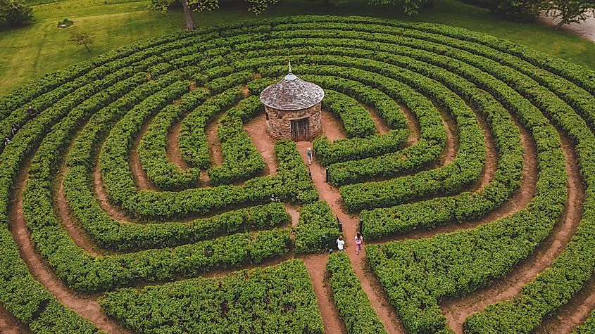Labyrinth in New Harmony, Indiana. Shutterstock.