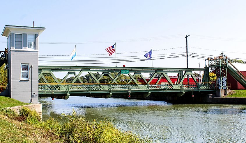 Erie Canal in Medina, New York.