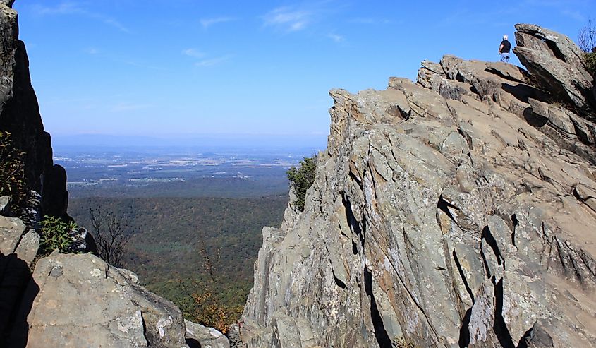 View of Shenandoah Valley from the Humpback Rocks overlook along the Blue Ridge Parkway