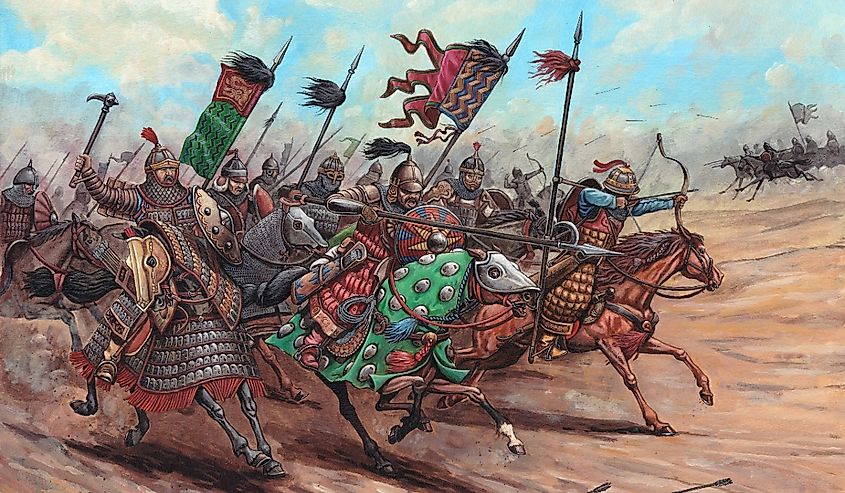 Illustration of a Mongol attack
