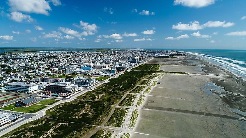 Aerial view of Wildwood, New Jersey.