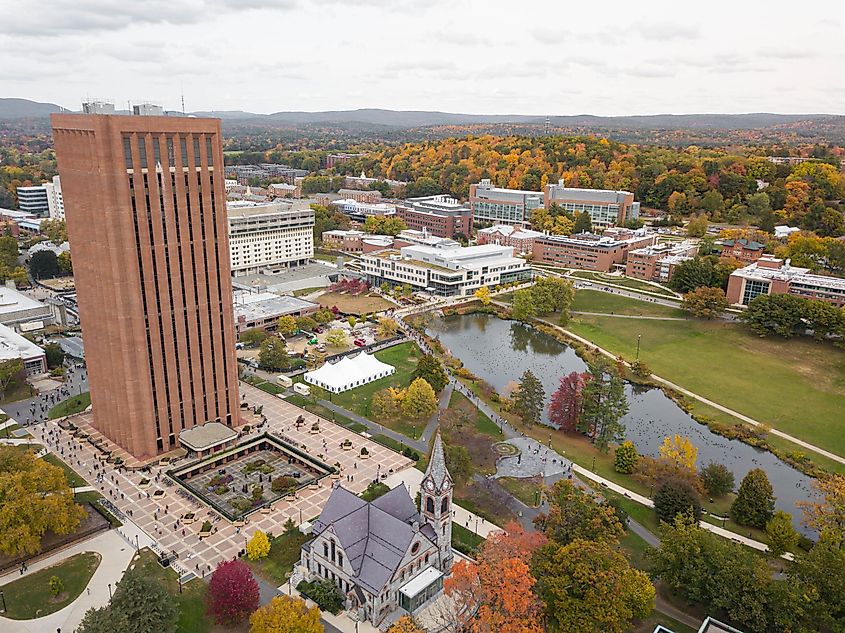 Beautiful view of the University of Massachusetts, Amherst