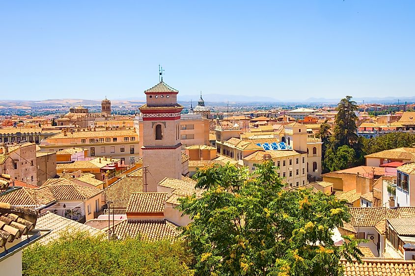 Panorama of downtown in Granada, Spain