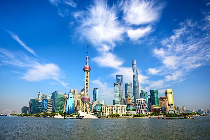 Shanghai skyline with modern urban skyscrapers