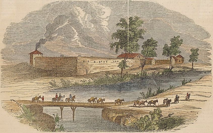 Frémont's second expedition party reached Sutter's Fort in the Sacramento Valley in March 1844.