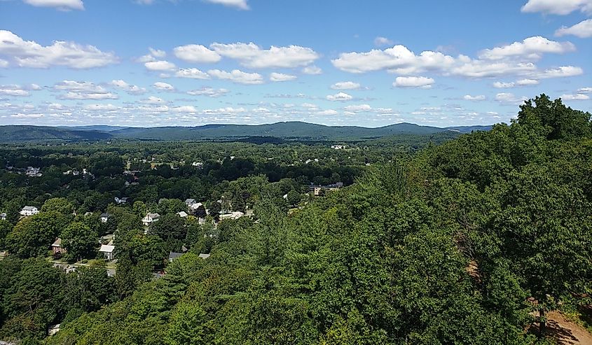 View from Poet's Seat Tower in Greenfield, Massachusetts.