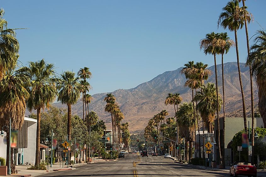 Downtown Palm Springs, California.