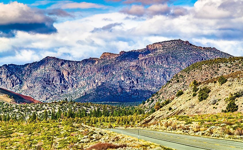 Volcanic Legacy Scenic Byway near Mount Shasta in Siskiyou County - California, United States.