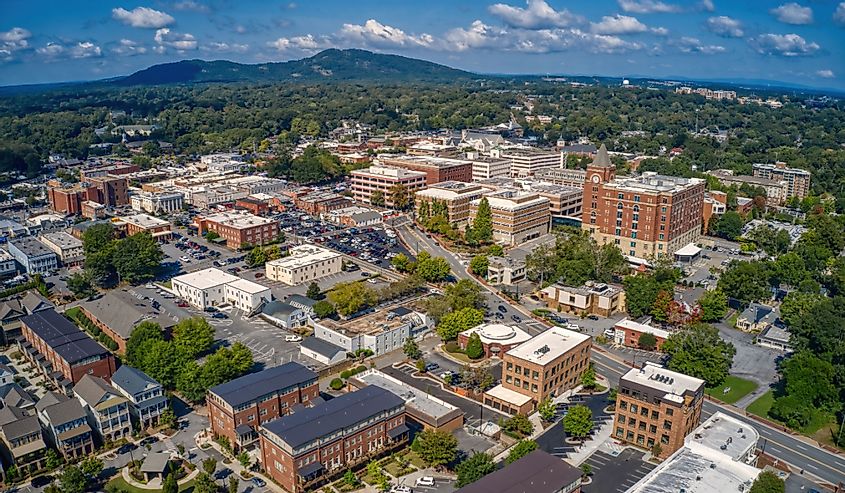 Aerial view of the Atlanta suburb of Marietta, Georgia