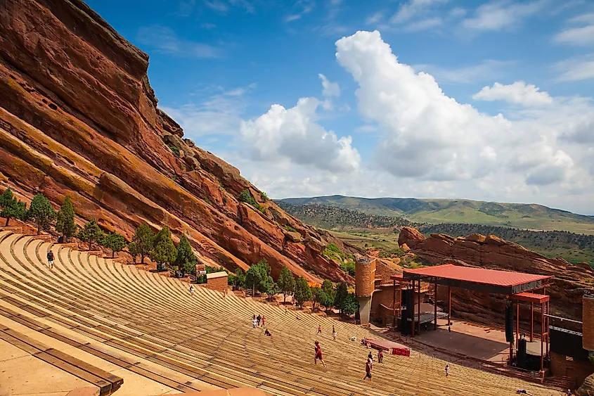 Famous Red Rocks Amphitheater in Morrison, Colorado.