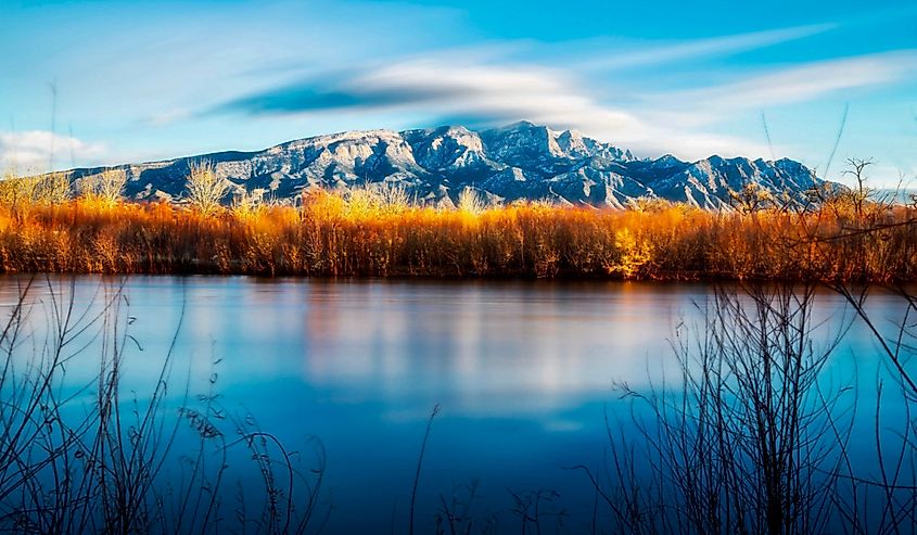 Sandia Mountains from the Bosque near Bernalillo, New Mexico