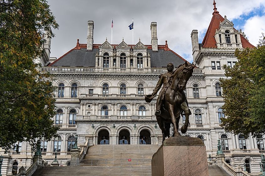 The New York State Capitol building in Albany, New York.