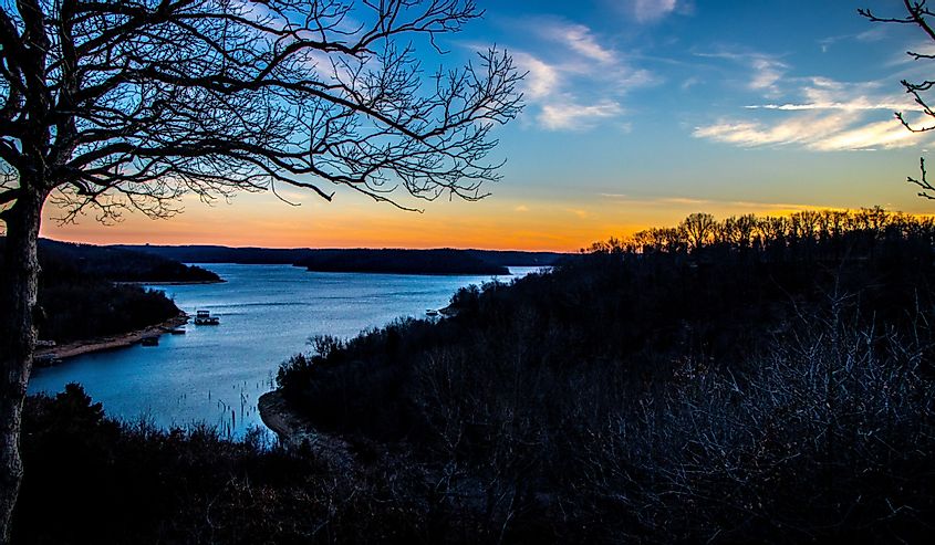 Eureka Springs, Arkansas sunset on the lake