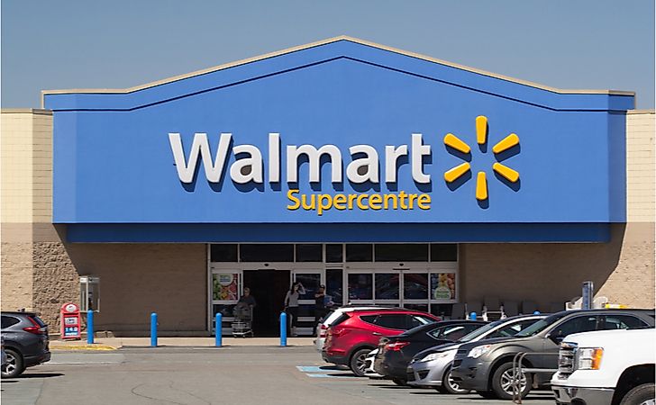 A Walmart Supercentre storefront.