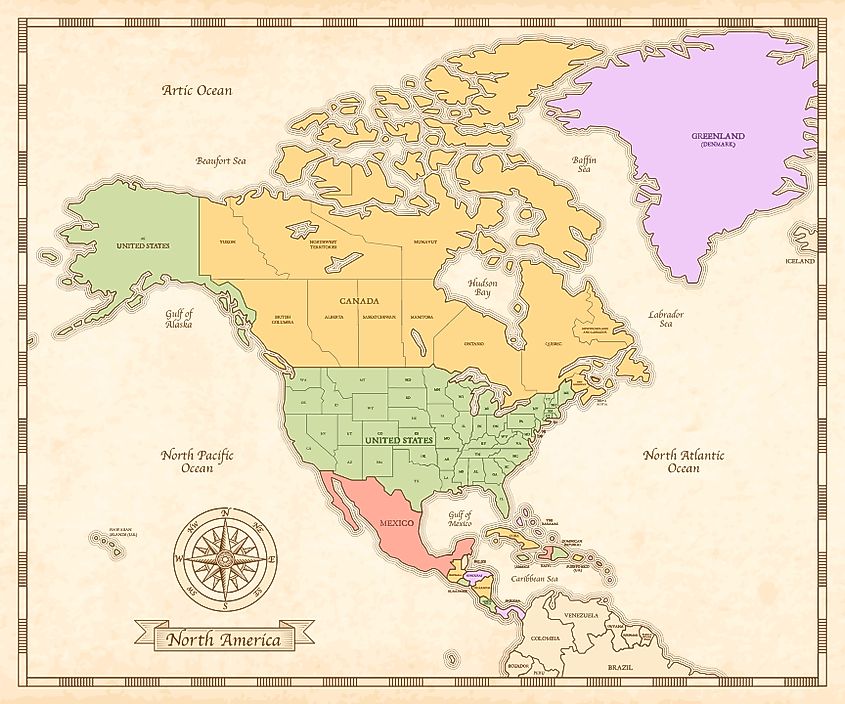 North America and its seas