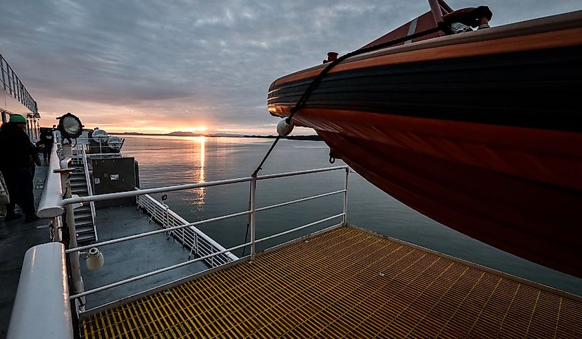 Sunset on Alaska's Marine Highway.