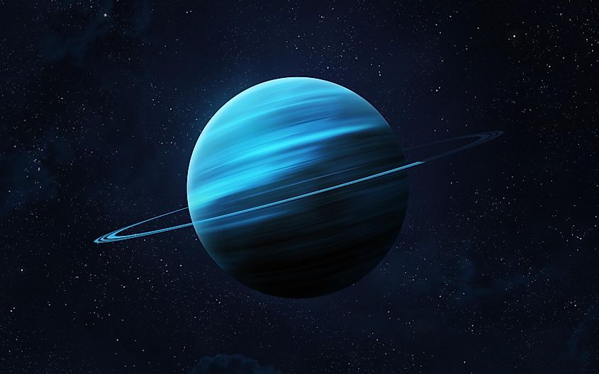 Uranus with its ring system.