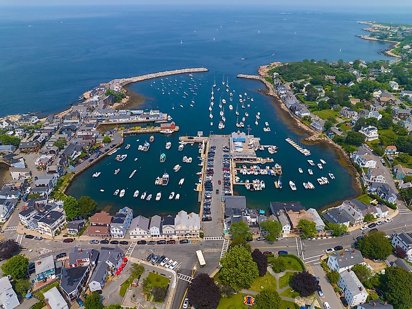 Aerial view of Rockport, Massachusetts.