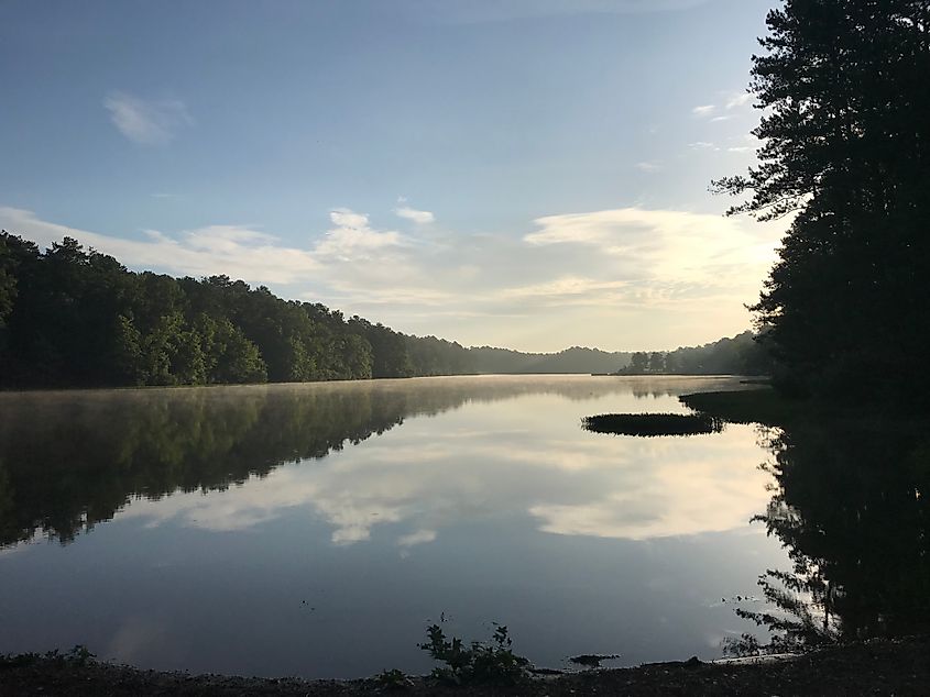 Oak Mountain Lake At Oak Mountain State Park in Alabama