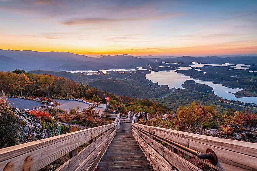 The scenic landscape in Hiawassee, Georgia.