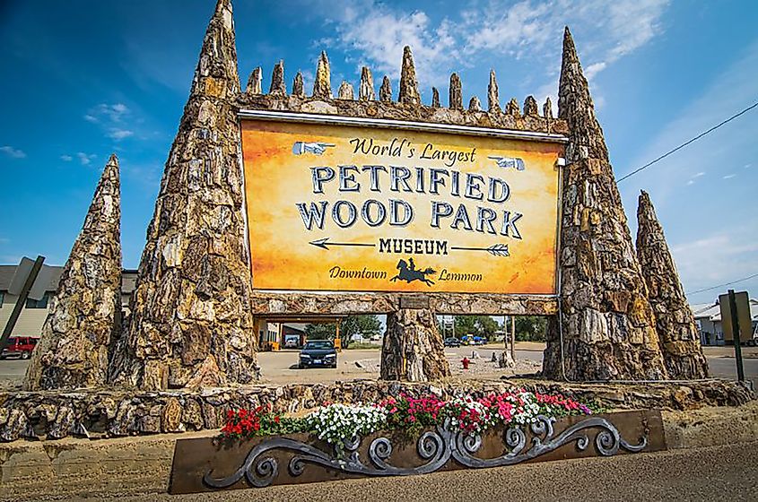 The entrance to the Petrified Wood Park in Lemmon, South Dakota