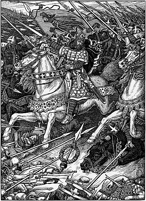 "Arthur Leading the Charge at Mount Badon" 1898