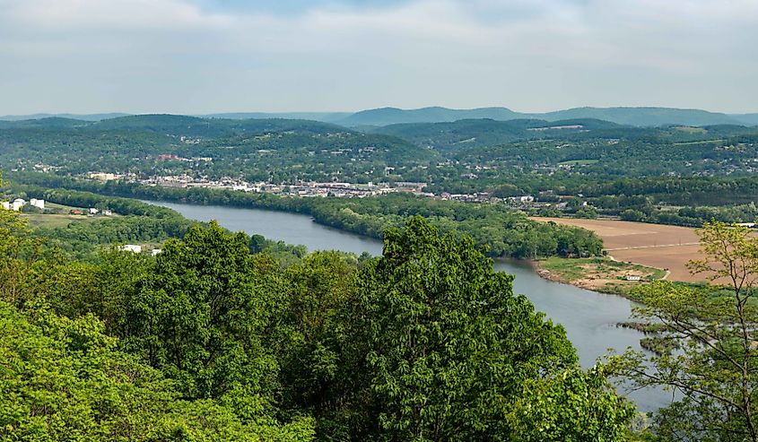 Williamsport, Pennsylvania, from a mountainous overlook.