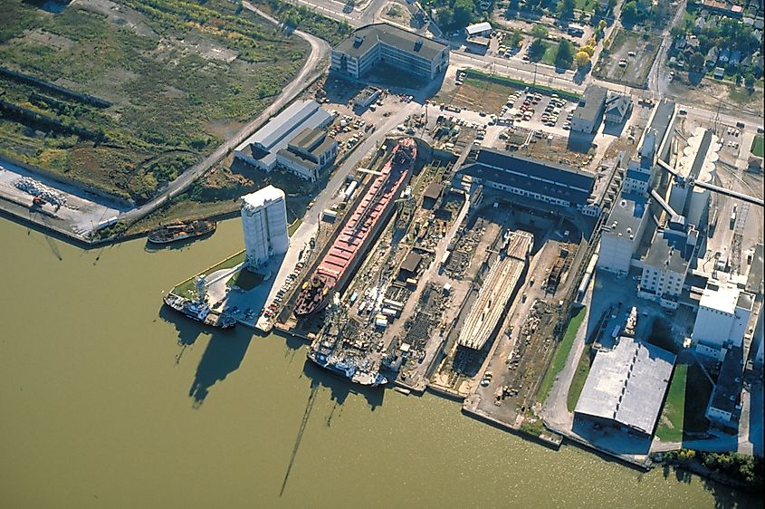 Port of Toledo shipyard, Maumee River Toledo, Ohio