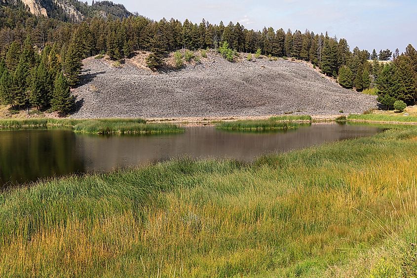 Floating Island Lake in Yellowstone National Park in Park County, Wyoming