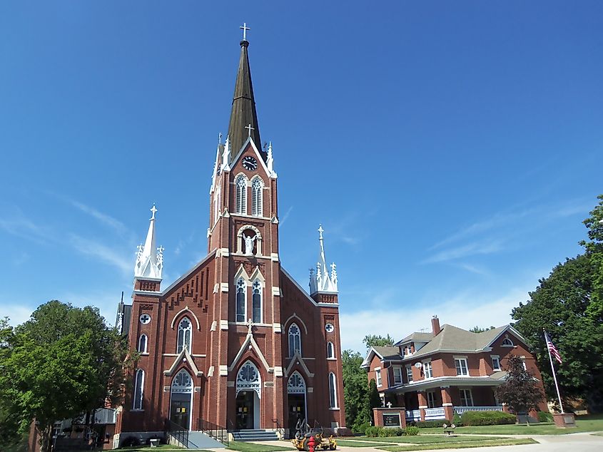 Saint Mary's Church and Rectory in Riverside, Iowa.